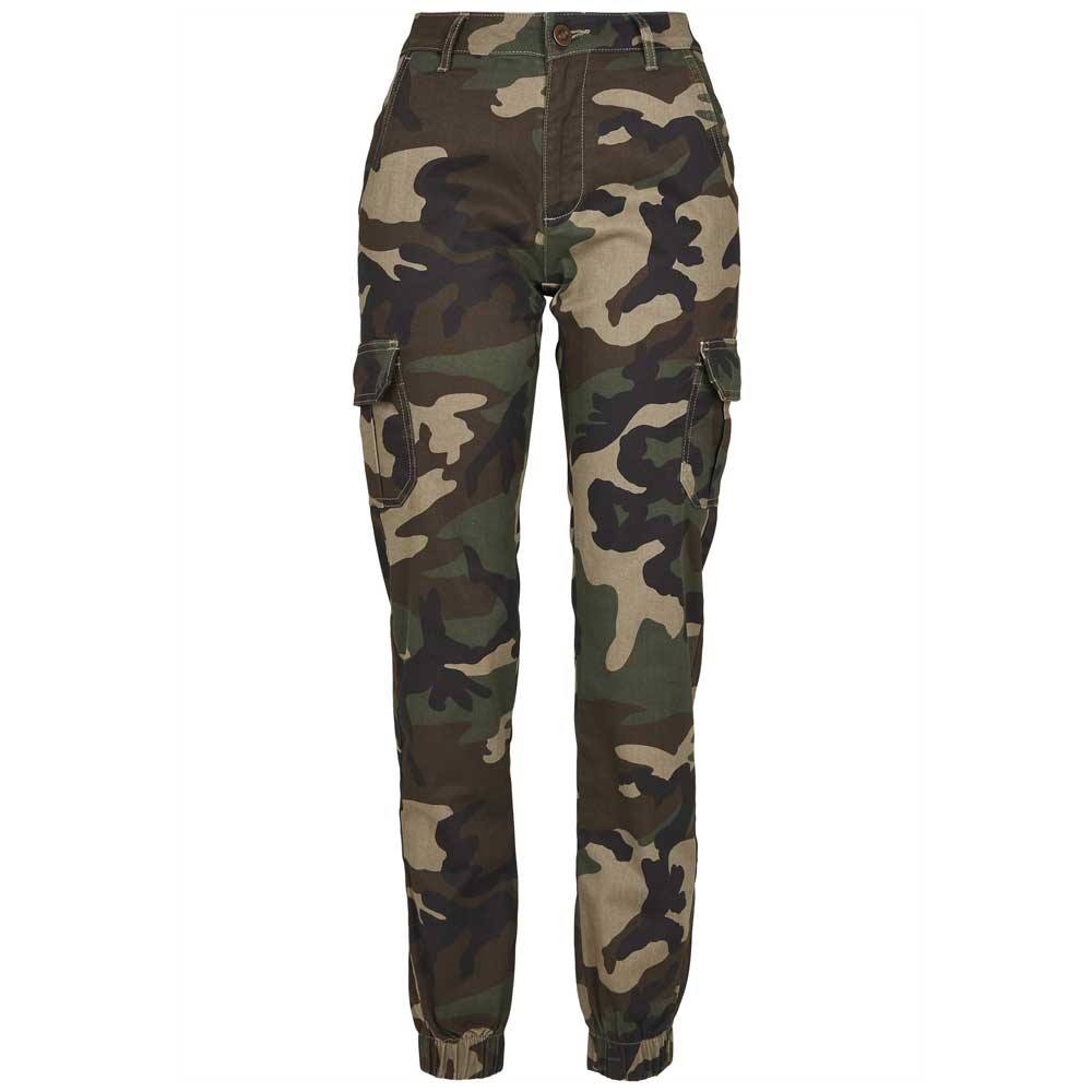 Urban Classics - High Waist Camo Pantalon cargo - Noir/Vert Product image